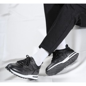 Resim Byterre Novara Siyah Hakiki Deri El Yapımı Siyah Sneakers Ayakkabı 