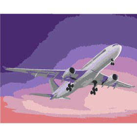 Resim wombhobby PLANE Sayılarla Boyama Seti 80X100 Cm Çerçeveli (Kasnağa ) Gerili 