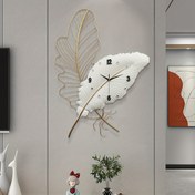 Resim 3D Tüy Duvar Saati - Büyük 30.48cm Sessiz Kuvars Hareketi, Döner Kadran, 3D Tasarım, Altın Detaylar ve Beyaz Tüyler, Yatay/Dikey Asma için Oturma Odası, Yatak Odası, Ofis - İdeal Ev Dekorasyonu Hediyesi, Saat Duvar Dekoru, Yatak Odası Saati, Zarif Saat, Klasik El Sanatları, Modern Ev Sahipleri 