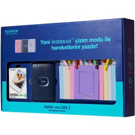 Resim Fujifilm Instax Mini Link 2 Bundle Box Fotoğraf Yazıcısı Lacivert 