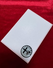 Resim ATTA PAZARLAMA Kabartmalı Pleksi Beyaz Deri Alfa Romeo Markalı Ruhsatlık, Ruhsat Kılıfı, Ruhsat Cüzdanı 
