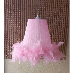 Resim Onay Avize Pembe Organze Masal Avize M-296 Yatak Odası Çocuk Odası Genç ve Bebek Odası Avize Aydınlatma Sarkıt 