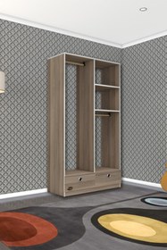 Resim Kenzlife Giysi Dolabı 2 Bölmeli 2 Çekmeceli Bedri 182*100*42 Crd Dolap Kapaksız 
