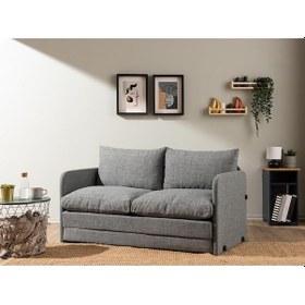 Resim Pafu Saga Xl İkili Katlanır Yataklı Koltuk Keten Açık Gri 