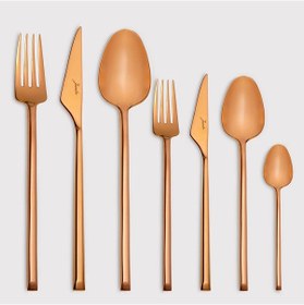 Resim Jumbo 5500 84 Parça 12 Kişilik Çatal Kaşık Bıçak Seti Titanyum Bronz 