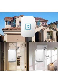 Resim Monozone Kapı Zili 1buton 1alıcı Su Geçirmez Beyaz Kablosuz 