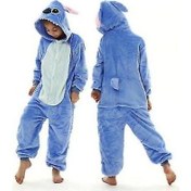 Resim Dikiş Kigurumi Çocuklar Çocuk Pijama Kış Flanel Sıcak Pijama Erkek Kız Hayvan Onesies Tulumlar (140 Cm) (Yurt Dışından) 