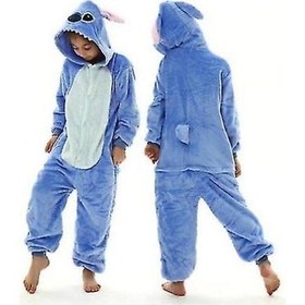 Resim Dikiş Kigurumi Çocuklar Çocuk Pijama Kış Flanel Sıcak Pijama Erkek Kız Hayvan Onesies Tulumlar (140 Cm) (Yurt Dışından) 