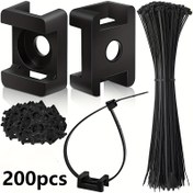 Resim 200 adet Siyah Kablo Bağlama Organizatörü Seti - 6" Kablo Bağlama Organizatörü - Tablolar, Duvarlar, Masa, Araba ve Bahçe Işıkları için Saddle Tipi Tel Tutucular - Düzenli Kablo Yönetimi için Dayanıklı Organizatör Klipsleri, Kablo Yönetimi | Şık Siyah Tasarım | Dayanıklı Kablo Bağlama Organizatörü, Kablo Organizatörü Tutucu, Kablo Yönetimi Klipsi Masa için, Kablo Klipsi Masa için, Kablo Klipsi Araba için, Kablo Klipsi Araba için, Kablo Organizatörü, Kablo Yönetimi, Kablo Bağlama Organizatörü 