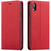 Resim Forwenw Fantasy Series Silky Touch Deri Cüzdan Kılıf iPhone XR Kırmızı 