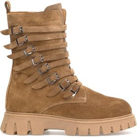 Resim Elit Valindra Kadın Hakiki Süet Deri Klasik Bot Camel Camel 