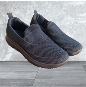 Resim ALAABO unisex siyah bağcıksız hafif taban fileli yazlık spor ayakkabı sneaker 