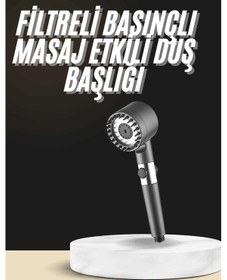 Resim Zengemtx Duş Başlığı Profesyonel Masaj Başlıklı 3 Modlu Yeni Nesil Masaj Uçlu Su Tasarruflu Krom Kaplama 
