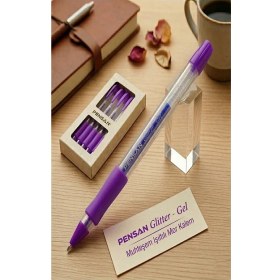 Resim Artlantis Simli Jel Kalem 1.0mm 1 Adet Uç Akıcı Yazım Pensan Simli Jel Kalem Tükenmez Simli Kalem Simli Pilot Kalem Canlı Renkler 