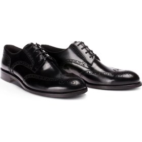 Resim Deery Deri Siyah Klasik Oxford Erkek Ayakkabı 