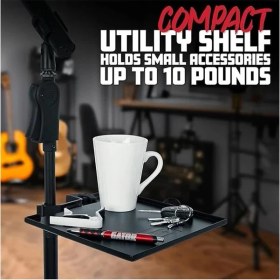 Resim AyrStore Mikrofon Standı, Clamp-On Utility Shelf 9 Inç x 2 Inç Yüzey 10 Pound Taşıma 
