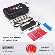 Resim Yunboo 3 Led Işık Kaynağı Kırmızı Işık El Feneri 630+660+850nm - Dış Mekan, Acil Durumlar İçin Kompakt Entegre Kızılötesi Aygıtı Pp Kutulu 