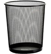 Resim Ofica 26x22x28 cm Çöp Kovası Metal Perforeli Yuvarlak Siyah Fts-30s Fx 