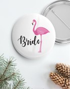 Resim PEKSHOP Bekarlığa Veda Bride Rozet, Flamingo Temalı 
