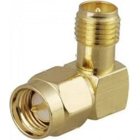 Resim Sma Konnektör Dönüştürücü Adaptör (Erkek-Içdiş To Erkek-Dışdiş) (Dirsekli Model) 