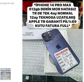 Resim Apple iPhone 14 Pro Max İkinci El TR | 512 GB | Mor 