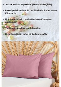 Resim Gül Kurusu Renkli Pamuklu Ranforce Kumaştan Yastık Kılıfı 2 Adet 