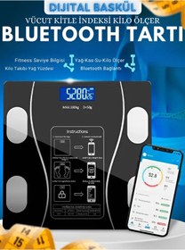 Resim nextbuy Dijital LCD Banyo Baskül Yağ Su Kas Ölçümü Vücut Kitle Endeksi Bluetooth Kilo Ölçer Tartı 