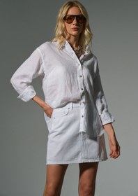 Resim %100 Pamuk 5 cep denim kot Kadın Jean mini etek @Latina - Kahverengi / S 