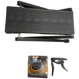 Resim Lilia Klasik Gitar Takım Tel + Metal Kapo+ Metal Ayaklık 3 Pena 