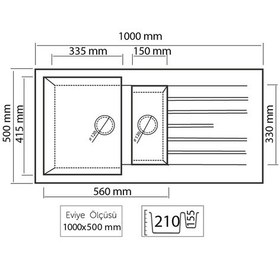 Resim Thorax Granit Eviye Harlem T2 Beyaz 