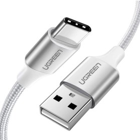 Resim UGREEN USB-C to USB-A 3A QC Örgülü Hızlı Şarj Kablosu 1 Metre Gümüş Beyazı 60131 
