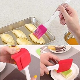 Resim 2&amp;#39;li Silikon Pasta - Börek - Poğaça Yağ Fırçası ve Spatula Seti 