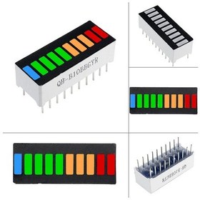 Resim Robizstore-4 Renk Bar Led 10 Segment Akü Batarya Kapasite Doluluk Göstergesi 