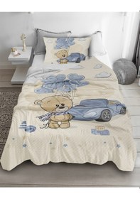 Resim Sevimli Ayıcık Tek Kişilik Pike ( Yastık Kılıflı ) 