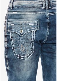 Resim Cd314 Erkek Relaxed Fit Kesim Kot Pantolon Blue 