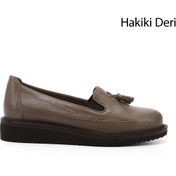 Resim GÖNDERİ(R) Kadın Vizon Antik Dolgu Taban Püsküllü Hakiki Deri Ayakkabı 