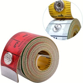 Resim 1 adet Dayanıklı Plastik 60 inçlik Ölçü Bandı, Kolay Okunabilen İnç/Cm Ölçeği, Metal Uç & Saklama Tokası - Vücut Ölçümleri, Dikiş & Terzilik için Mükemmel 