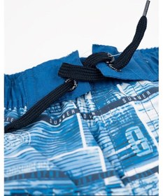 Resim Erkek Çocuk Mavi Yazı Detaylı Şort Mayo Mavi 