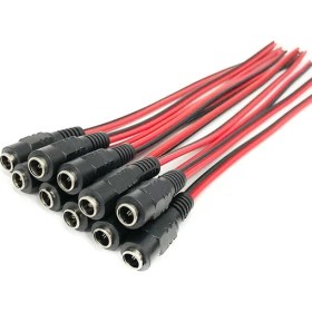 Resim Ata Elektronik 10 Adet Dc Güç Erkek Kadın Kablo 12V Fiş Dc Adaptör Kablosu Fiş Konnektörü Için Güvenlik Kamerası Dc Fiş 5.5*2.1mm 5.5x2.5mm 