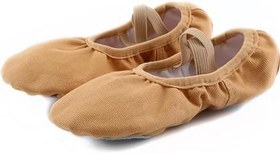 Resim Rosefinch Kızlar için Bale Ayakkabıları Bölünmüş Taban Tuval Çocuklar Düz Yumuşak Jimnastik Dans Terliği 