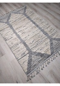 Resim Eko Halı Sydney Sdy01 White Grey Modern Dokulu Halı 120X180 Cm 