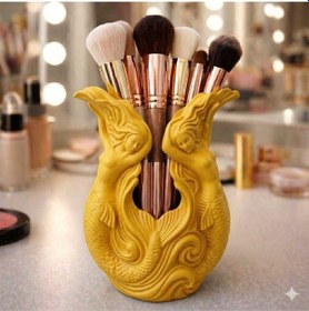 Resim Deniz Kızı Figürlü Makyaj Organizeri 20cm Sarı 