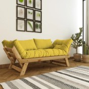 Resim Woodesk Adalar Masif Natural-Sarı Renk 2li Kanepe CPT8169-210 
