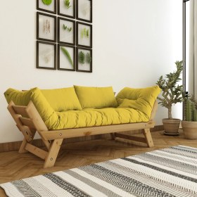 Resim Woodesk Adalar Masif Natural-Sarı Renk 2li Kanepe CPT8169-210 