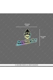 Resim Bay Etiket HLG63 Hologram Snowboarding Yazısı ve Kurukafa Etiketi 