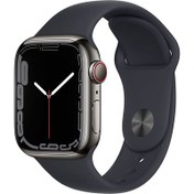 Resim Apple Watch Series 7 GPS + Cellular 41mm Graphite Stainless Steel with Midnight Sport Band - Regula 