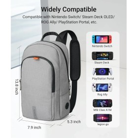 Resim Syntech Taşıma Çantası - Steam Deck OLED / Rog Ally x / Rog Xbox Ally x / Legion Go S / Nintendo Switch 2 / Ps Portal Uyumlu, Geniş Saklama Alanlı Konsol ve Aksesuar Seyahat Omuz Çantası - Gri 