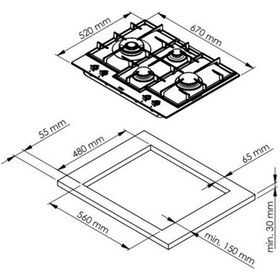 Resim Ferre D101 - ED076-WFA - XE63CB Fryart Beyaz Ankastre Set 
