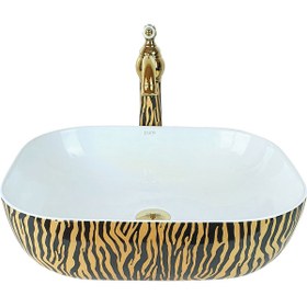 Resim Pure Concept Pure Tiger Gold Zebra Tezgah Üstü Çanak Lavabo Tr-107 