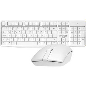 Resim Everest KM-7500 Beyaz Kablosuz Q Multimedia Klavye + Mouse Set 